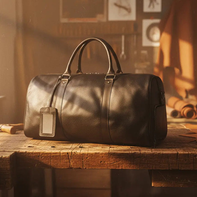 Grand Sac Fourre-Tout en Cuir - Design Intemporel & Robuste - Idéal Cadeau Homme