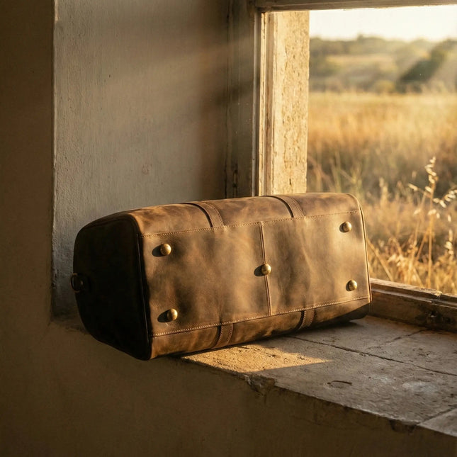 Sac de Voyage Homme Cuir Véritable - Grande Capacité & Poche Chaussures - Imperméable