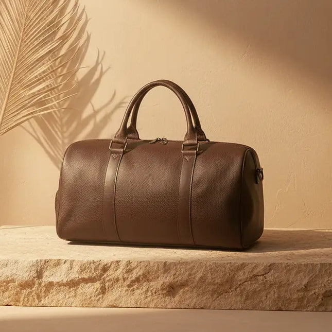 Sac 48h en Cuir Pleine Fleur Patiné - Look Vintage Authentique - Idéal Voyage d'Affaires