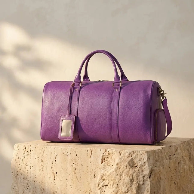 Bagage à Main Cuir Femme - Sac Weekend Spacieux - Style Classique & Élégant