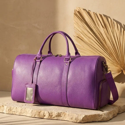 Bagage à Main Cuir Femme - Sac Weekend Spacieux - Style Classique & Élégant